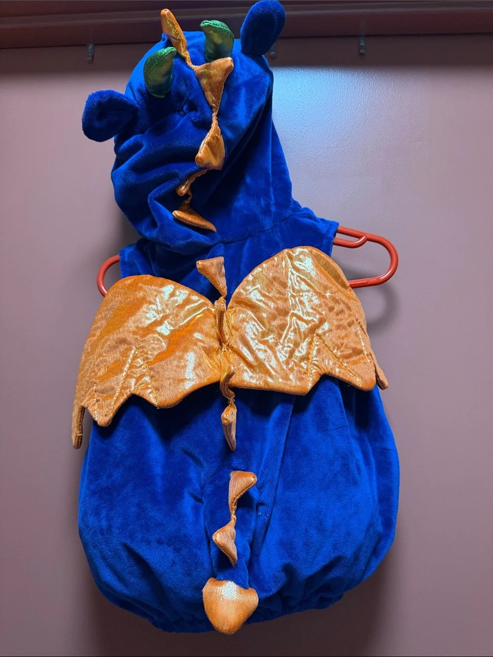 Blue & Green Plush Dragon Kids Halloween Costume